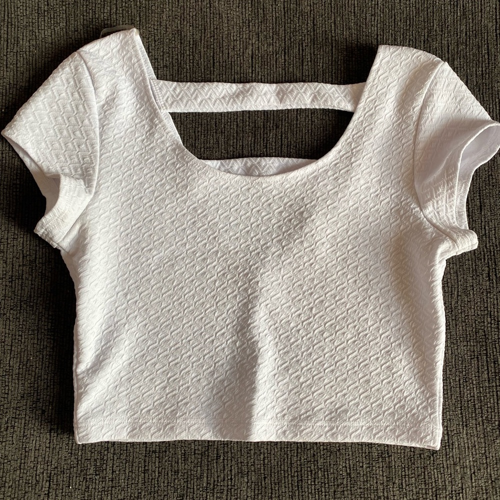 White crop top - cute back